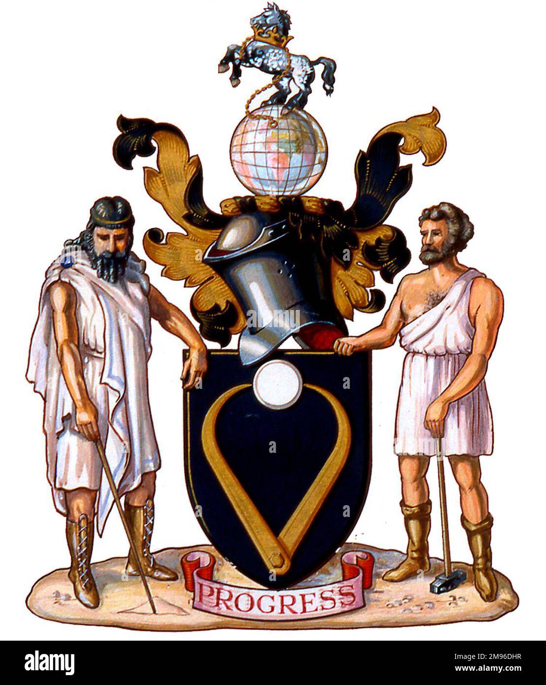 IMechE Coat of Arms, from the Royal Charter, 1930 Stock Photo