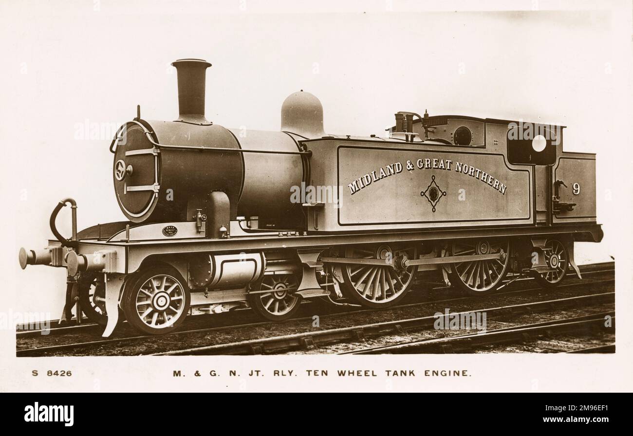 Locomotive no 9 10 wheel coupled tank engine Stock Photo