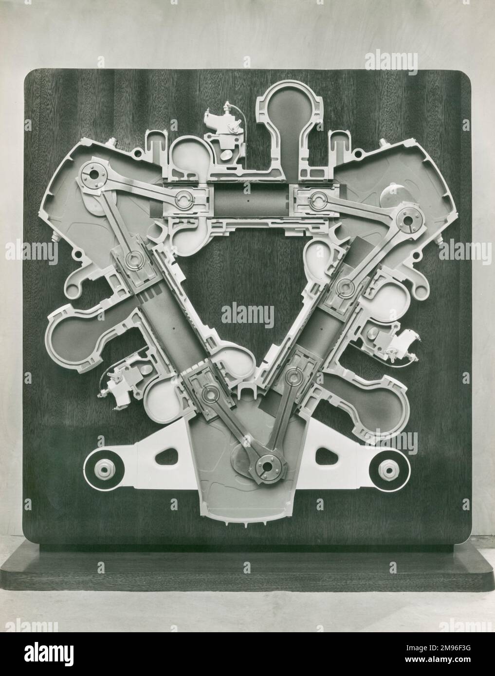Napier Deltic engine, cross section Stock Photo