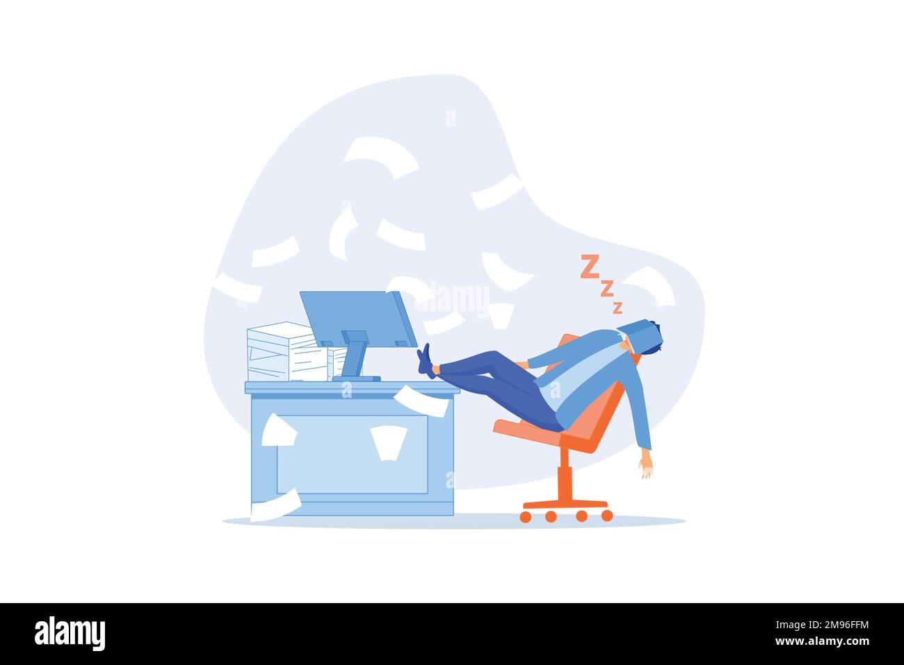 Quiet quitting, lack of work motivation, work boredom or morality, exhaustion or burn out from hard work without recognition concept, flat vector mode Stock Vector