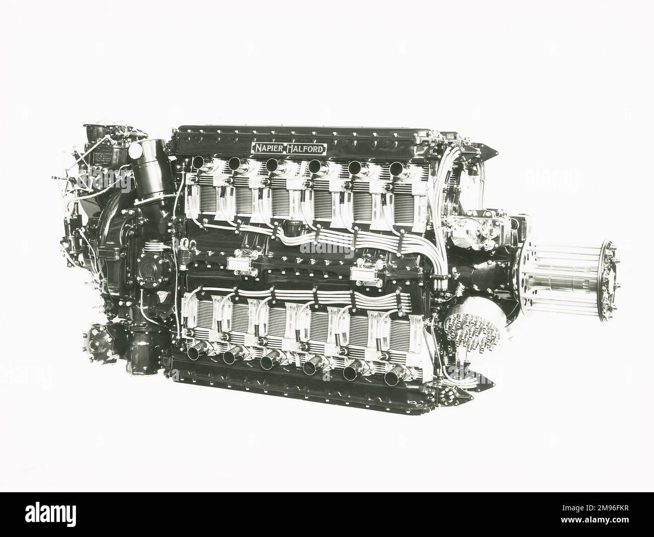 Napier Halford Dagger III engine, three quarter front view Stock Photo ...