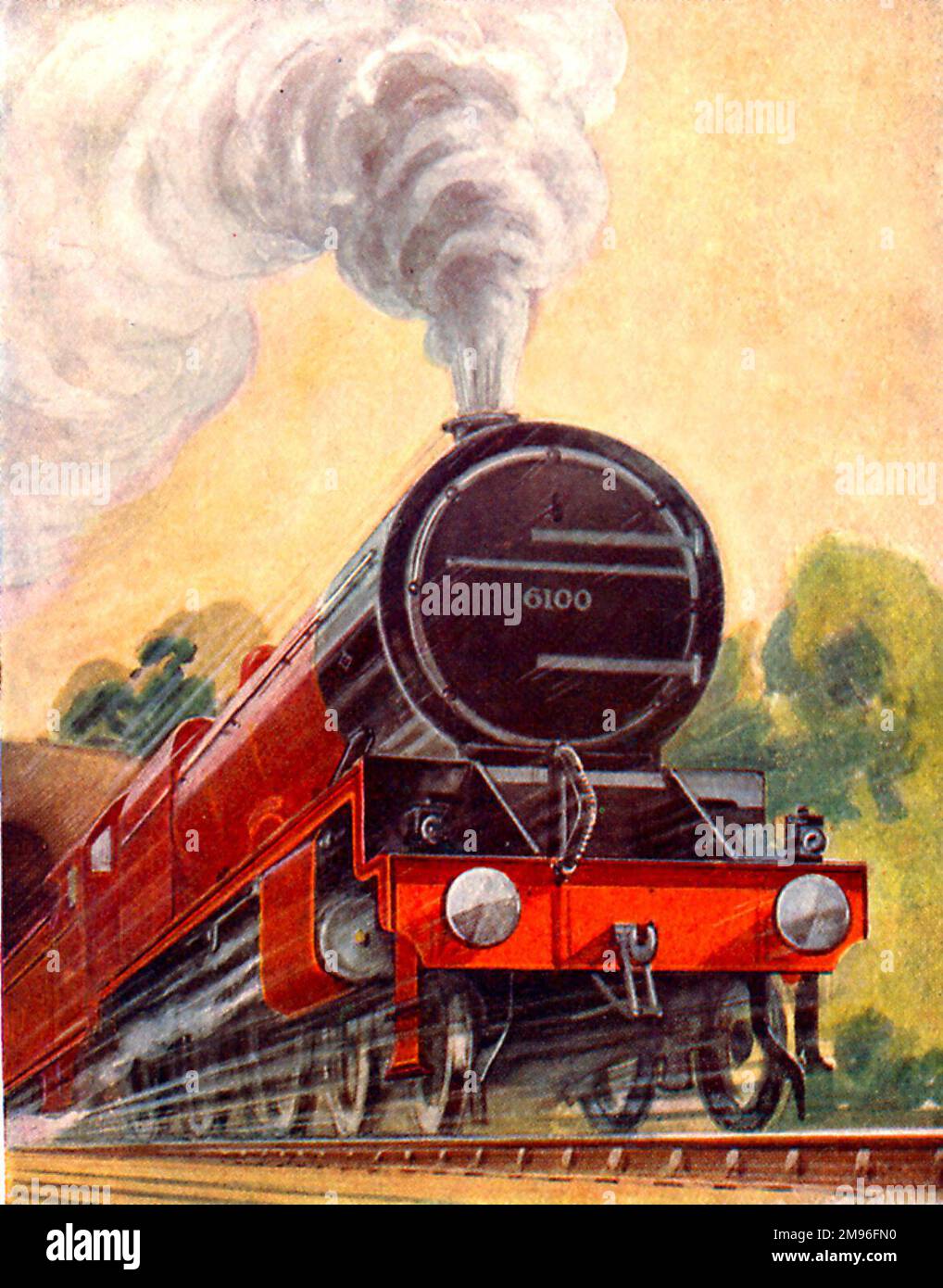 The Royal Scot number 6100, LMS cover artwork, 1928 Stock Photo
