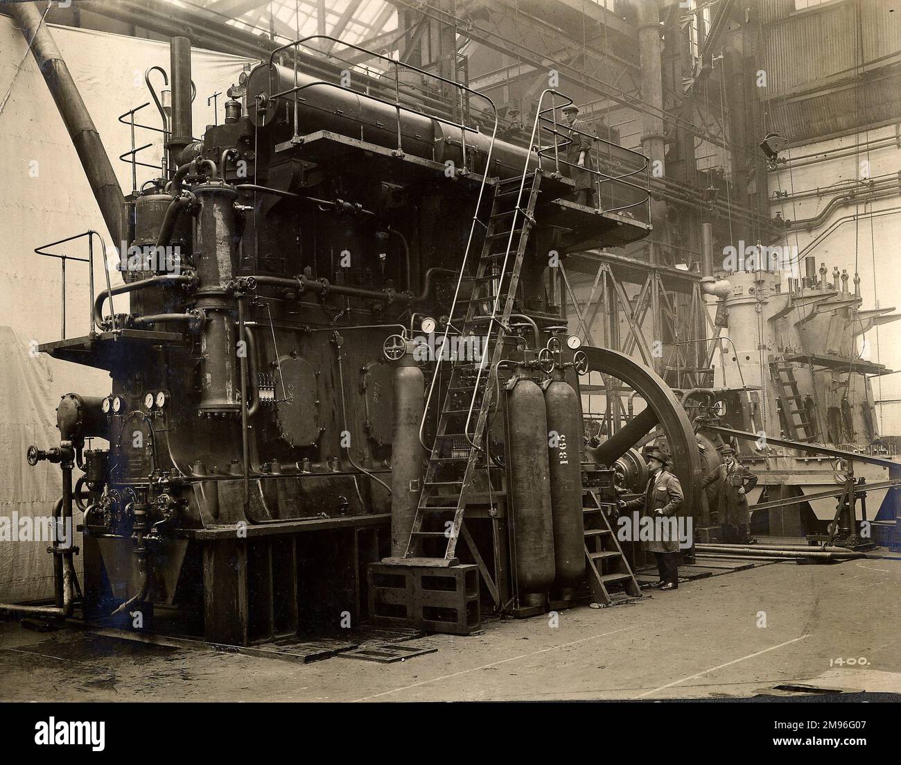 Diesel engines for the Gezira irrigation scheme, 1924 Stock Photo