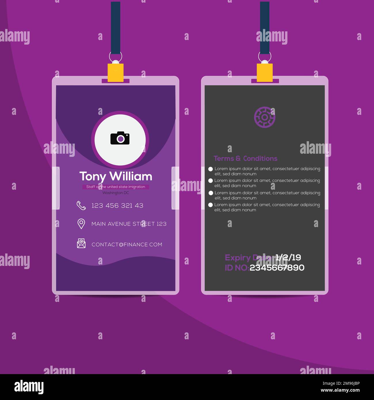 Office ID card design template. Corporate Business identity card for