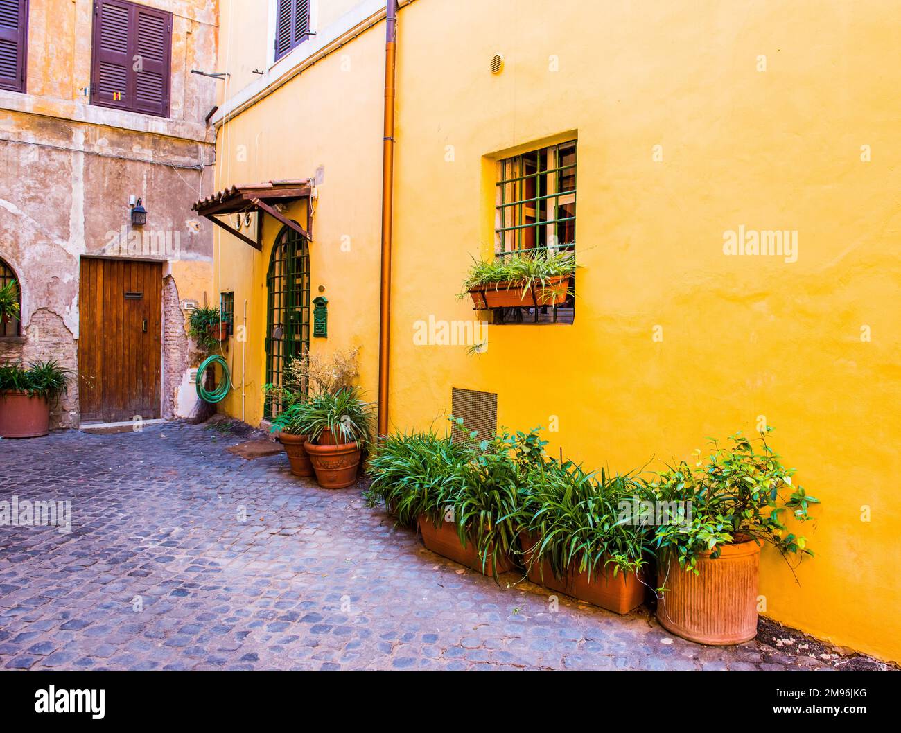 Beautiful old street in Trastevere. Rome, Italy. Trastevere is one of