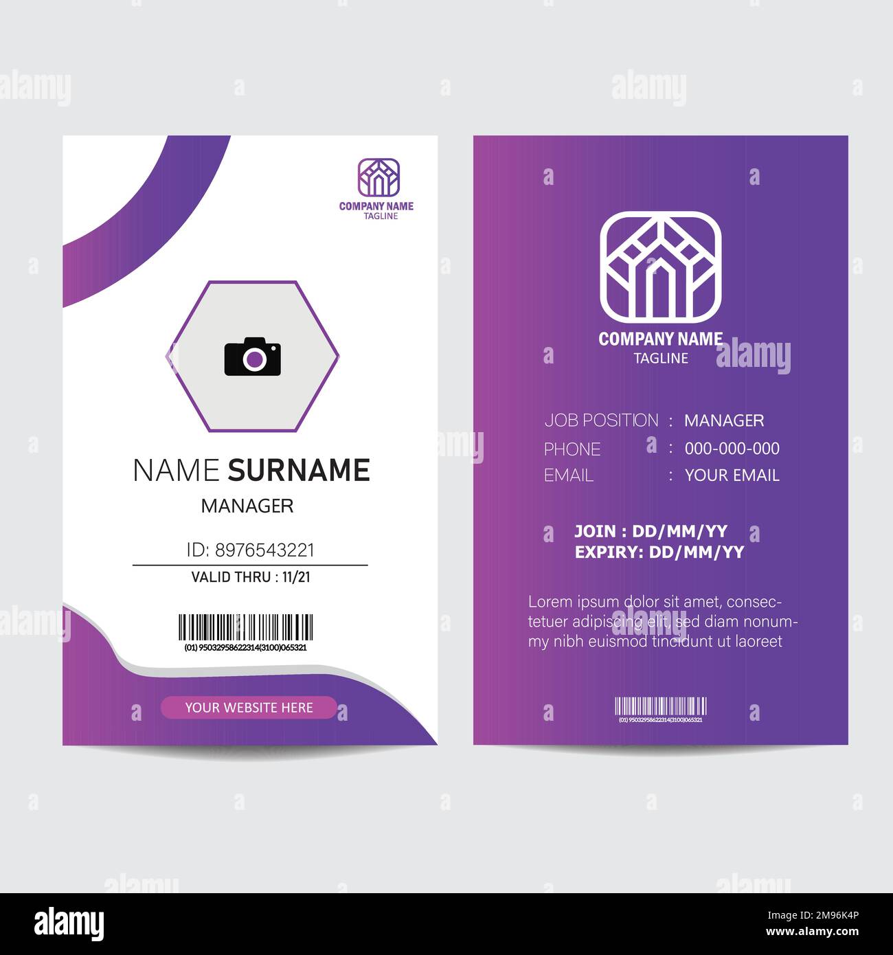 Office ID card design template. Corporate Business identity card for ...
