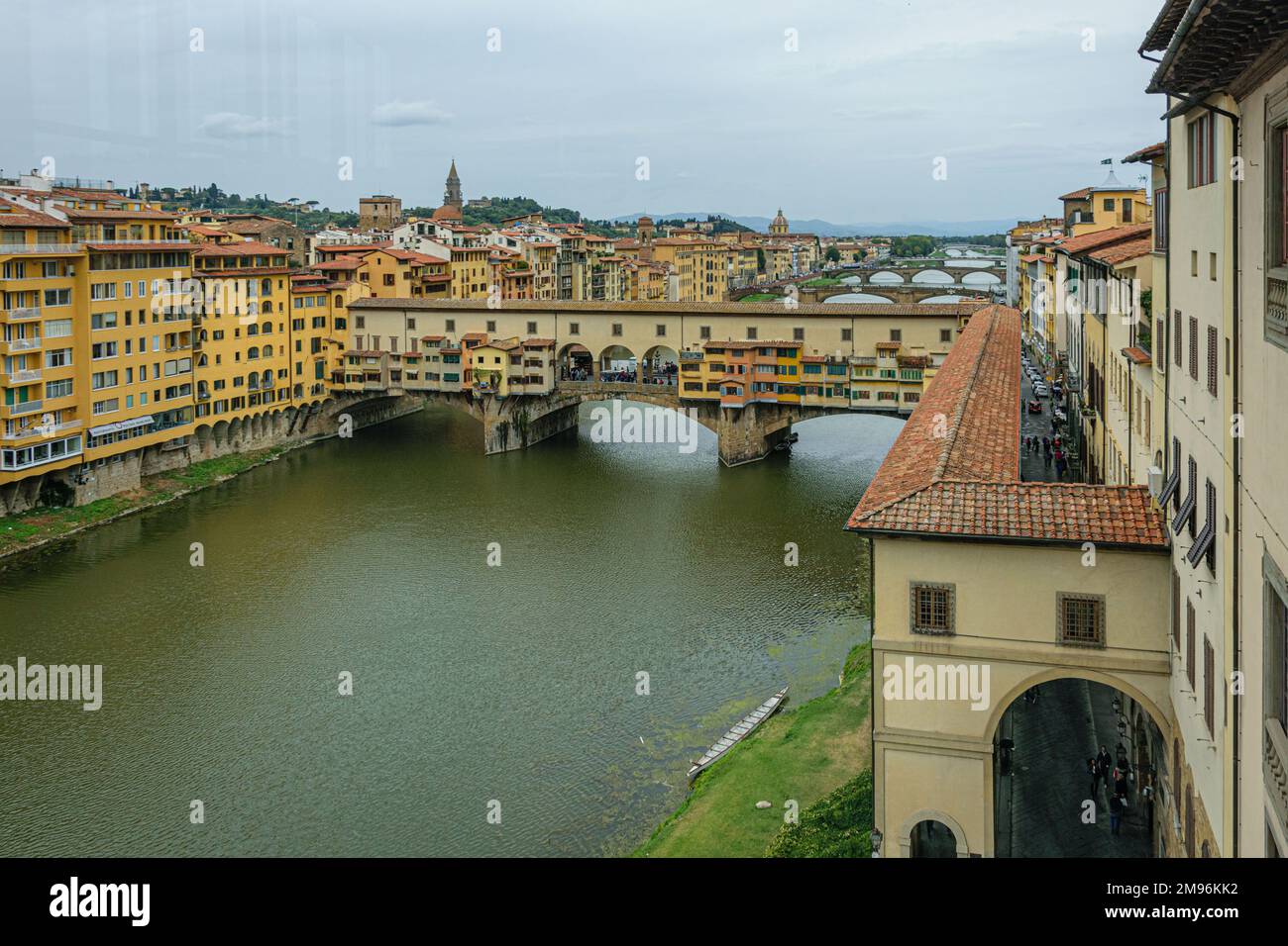 Views of the Ponte Vecchio bridge, Florence. The ancient bridge is