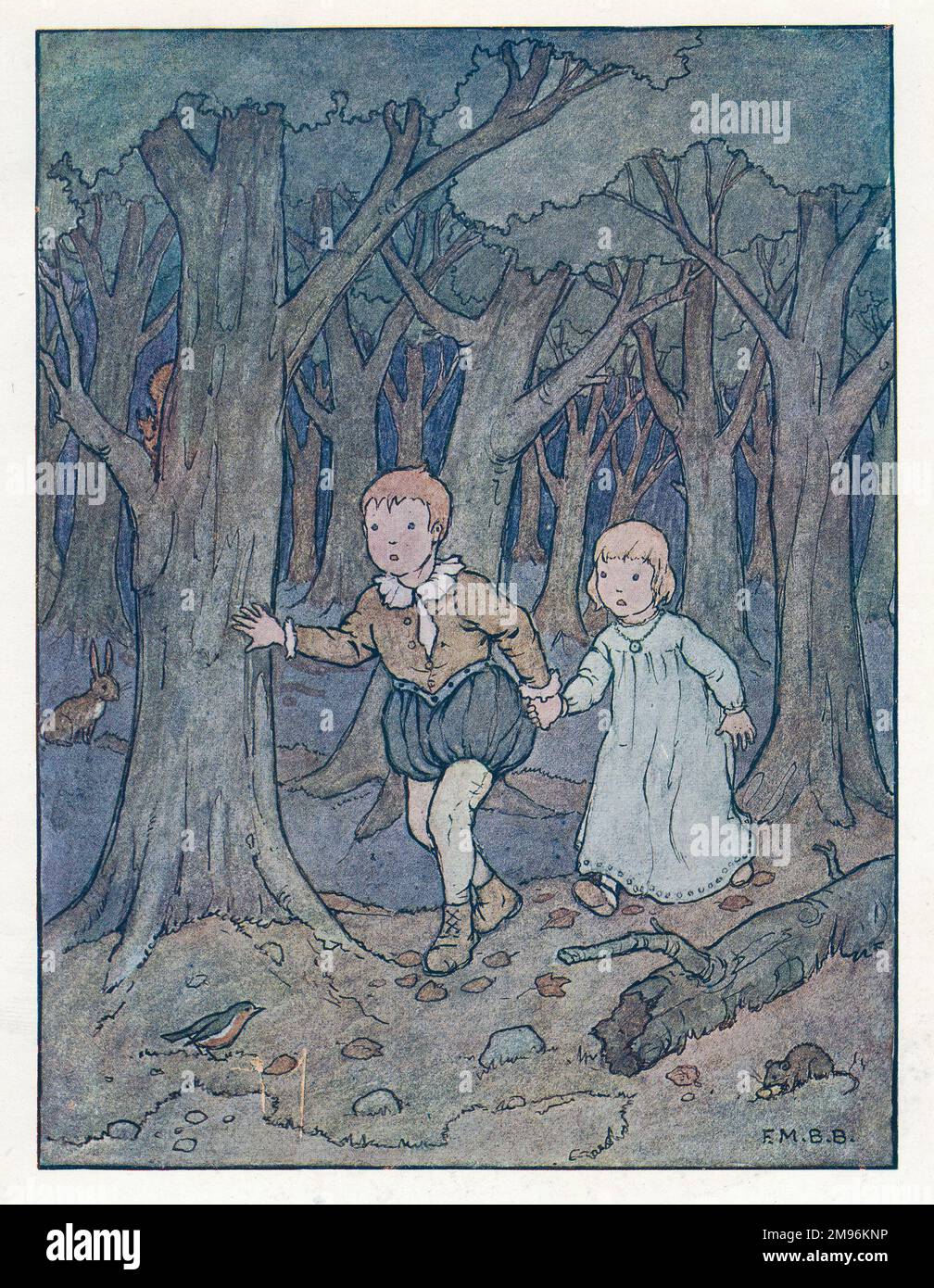 Nursery Rhymes -- Babes in the Wood. Stock Photo