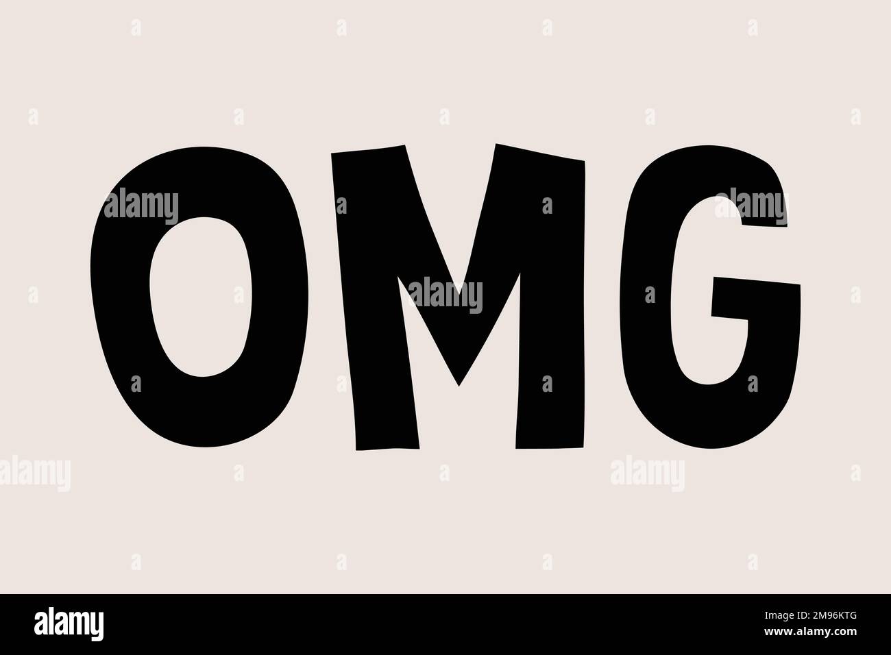 Black OMG doodle typography on beige background vector Stock Vector ...