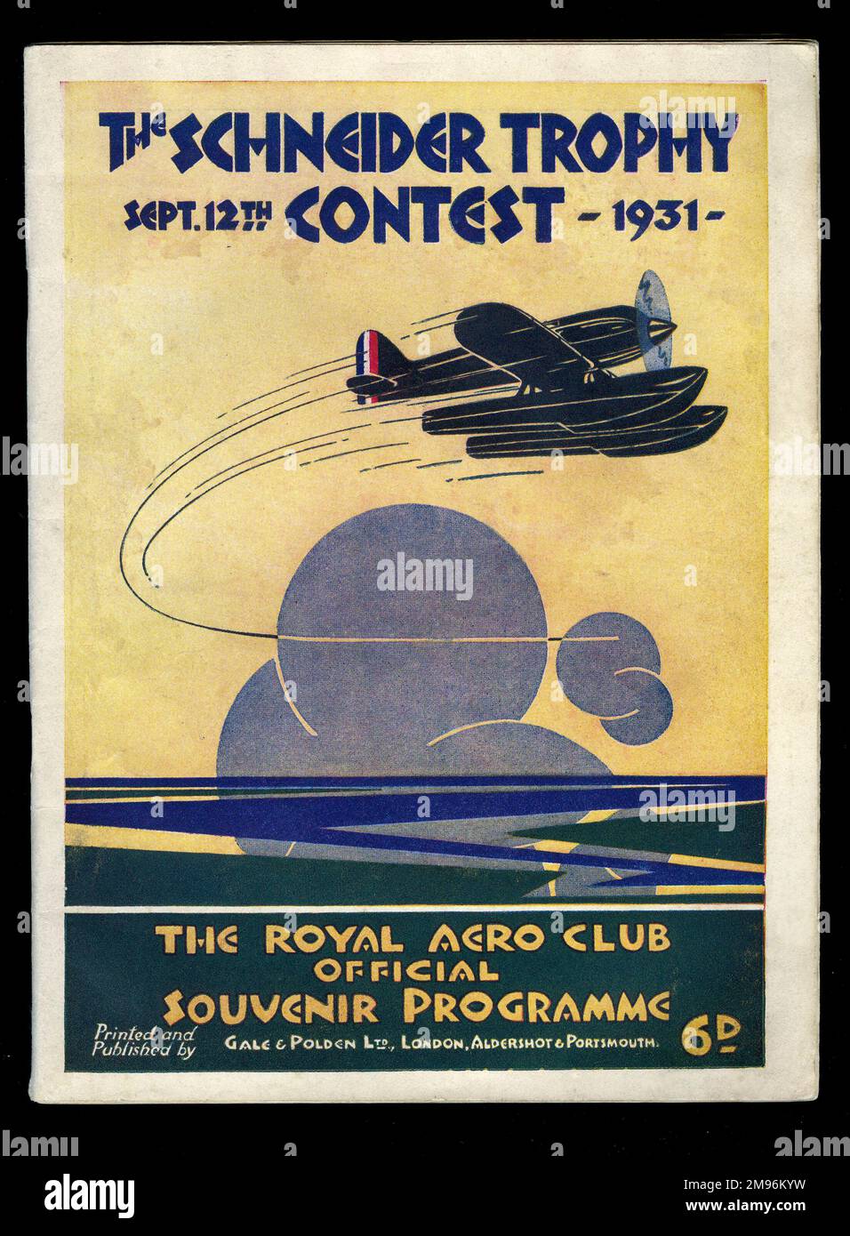 Souvenir programme cover design, Schneider Trophy Contest. Stock Photo
