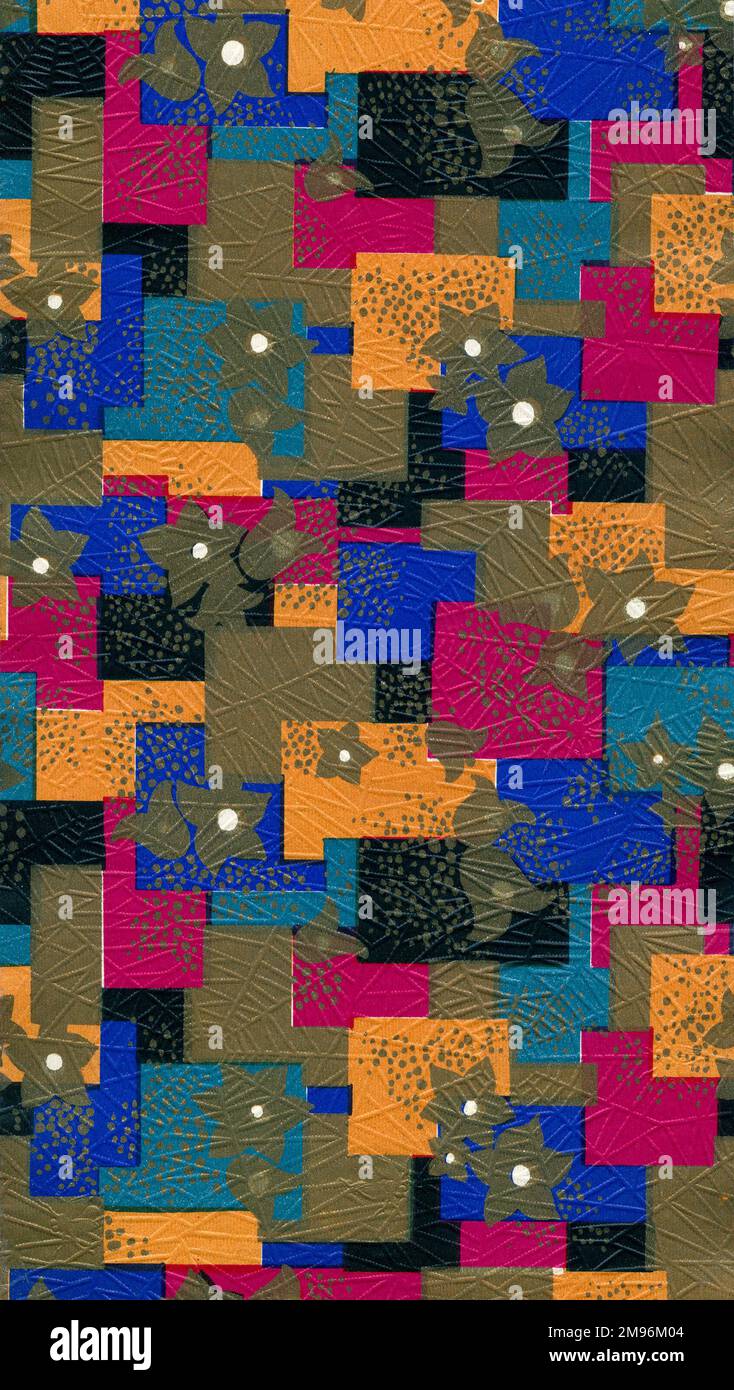 Wrapping Paper Sample Design multicoloured rectangles with gold