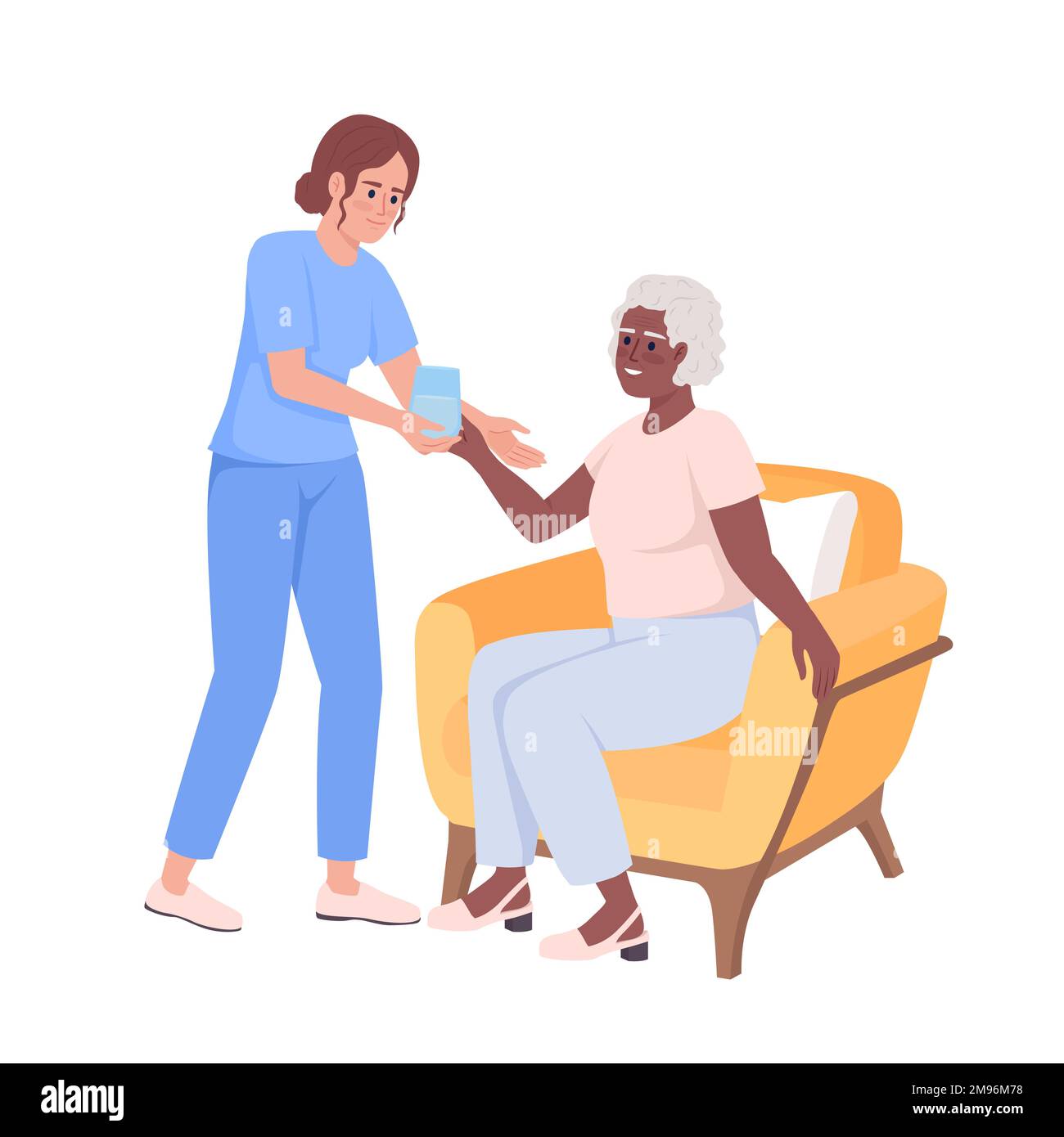 Caregiver african american Stock Vector Images - Alamy, image size:1300x1390