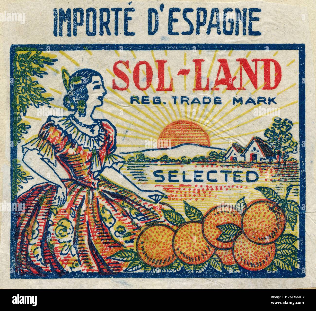 Fruit Label SolLand selected oranges, imported from Spain