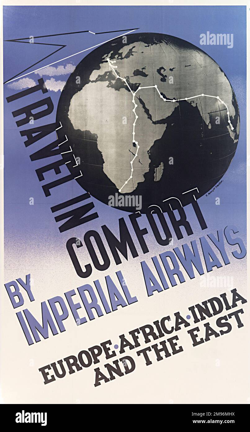 Imperial Airways Poster, Travel In Comfort, serving Europe, Africa ...