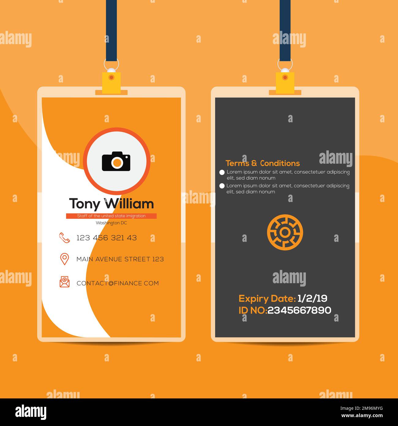 Office ID card design template. Corporate Business identity card for