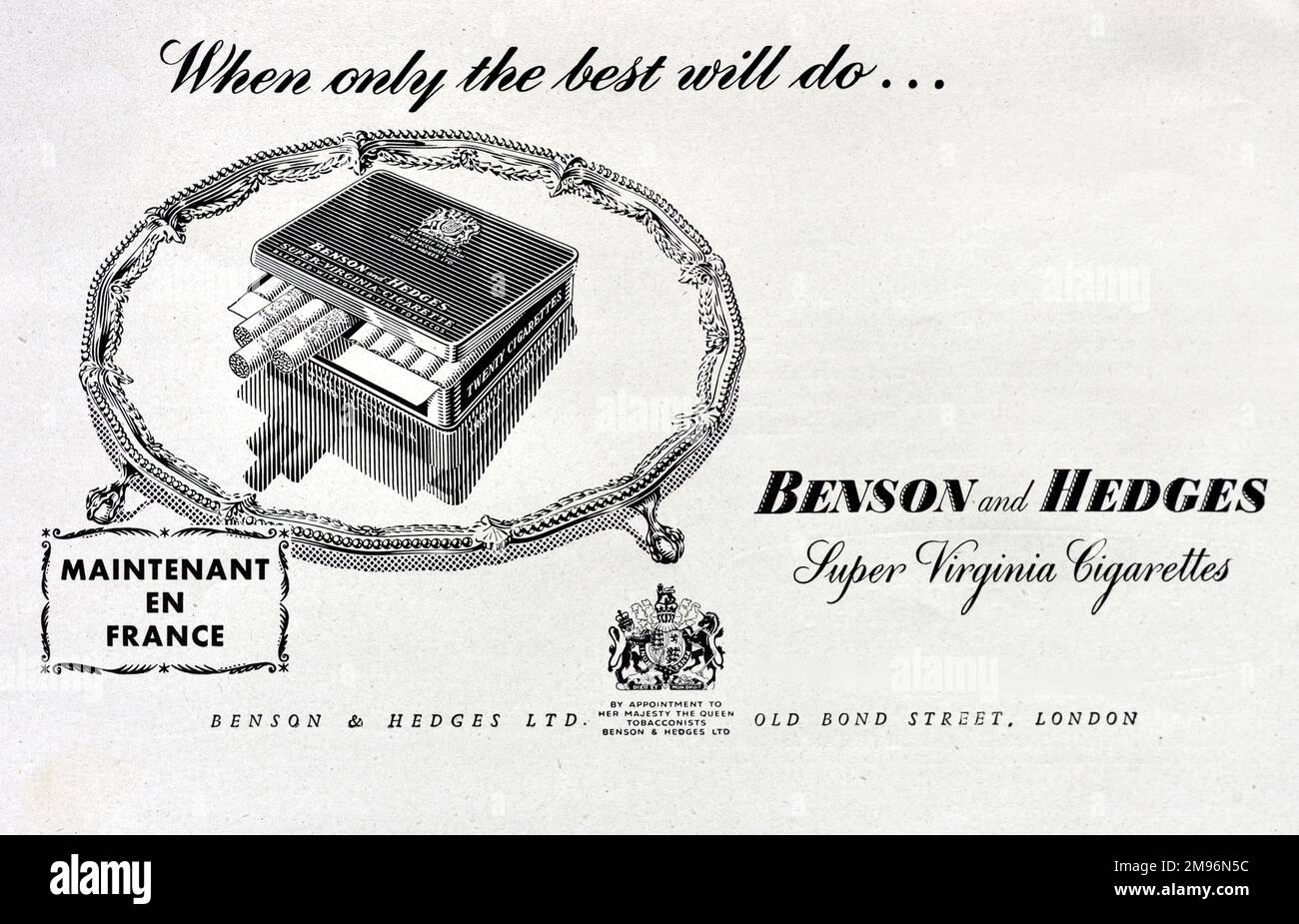 Benson and Hedges Advert 1957 Stock Photo Alamy