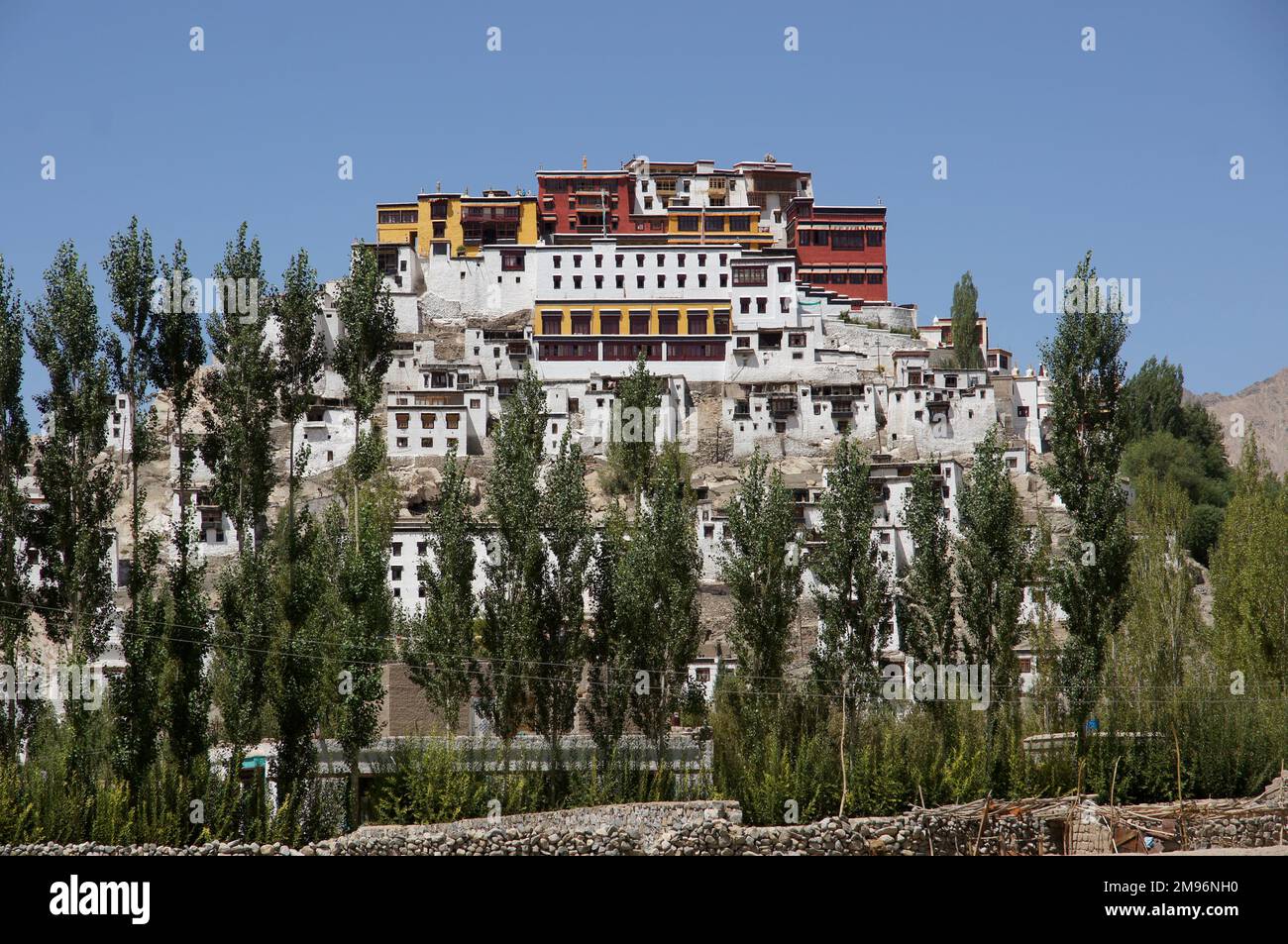 India, Jammu and Kashmir, Ladakh, Thiksey: Thiksey Monastry. Stock Photo