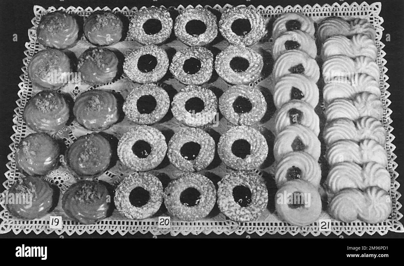 Dessert Macaroons and Tea Breads. (19, 20 & 21) Almond Dessert Wafers Stock Photo