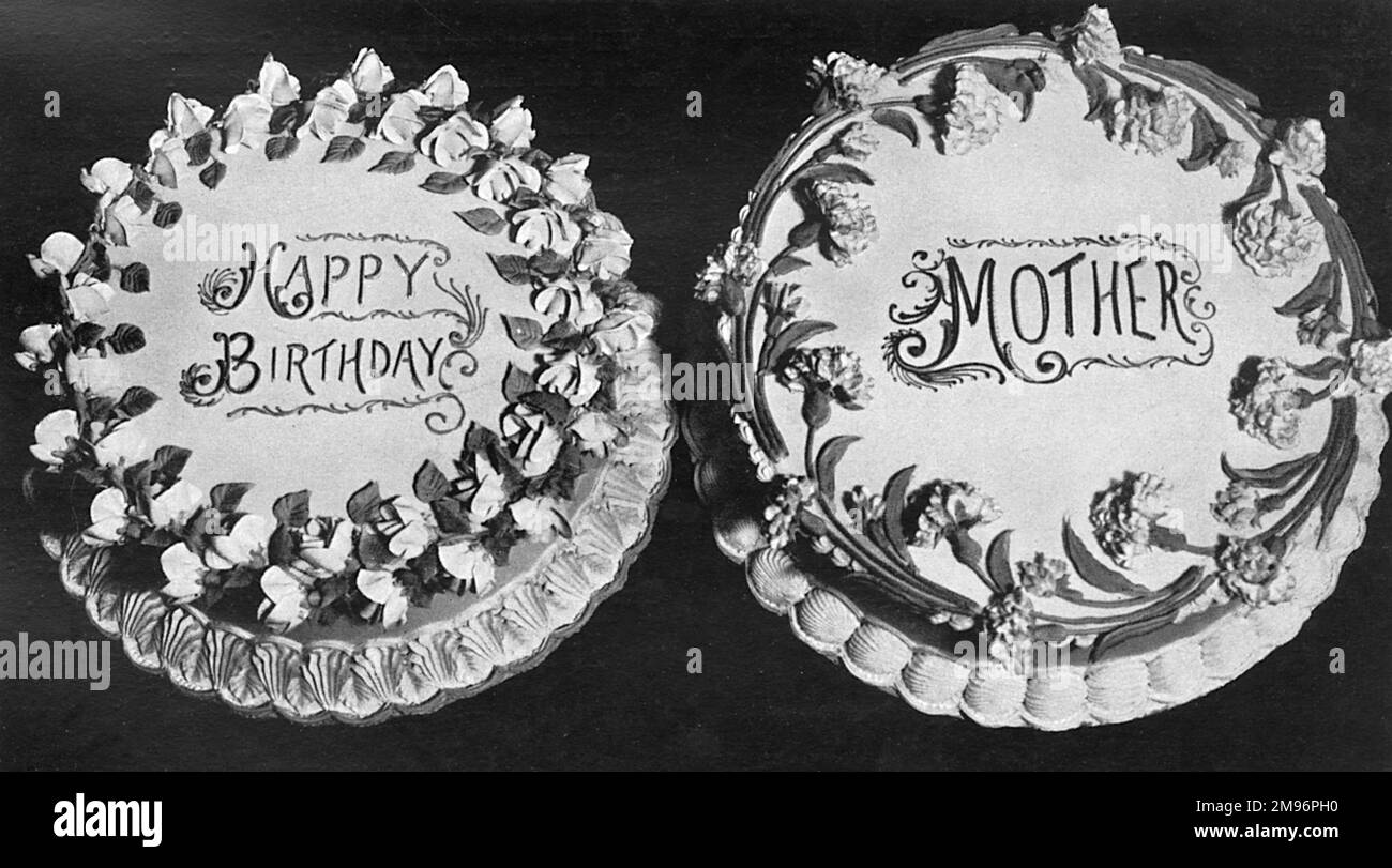 Seasonable Cakes, Happy Birthday Cake and Mother Cake Stock Photo