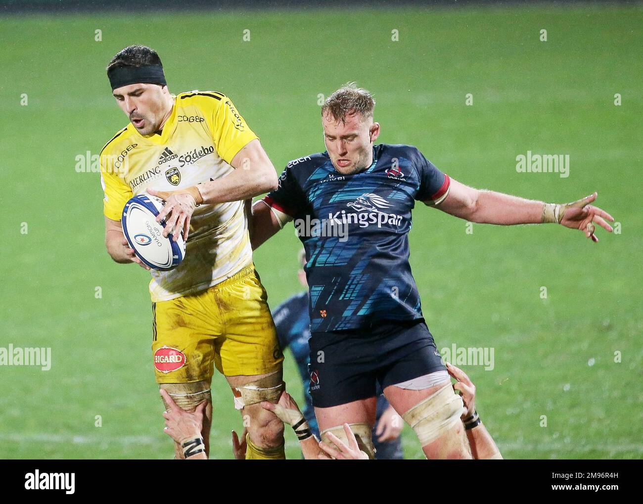 Remi Bourdeau of Stade Rochelais during the Champions Cup, rugby union match between Stade Rochelais (La Rochelle) and Ulster Rugby on January 14, 2023 at Marcel Deflandre stadium in La Rochelle, France - Photo: Laurent Lairys/DPPI/LiveMedia Stock Photo