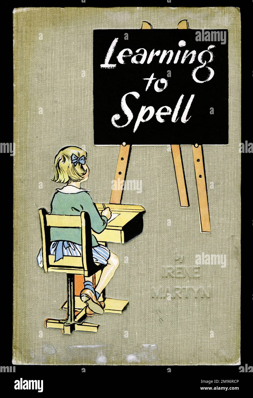 Book cover, Learning to Spell, by Irene Martyn. Showing a girl at a