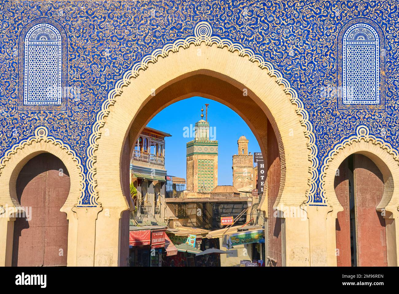 Blue Gate (Bab Boujloud), Fez Medina, Morocco, Africa Stock Photo