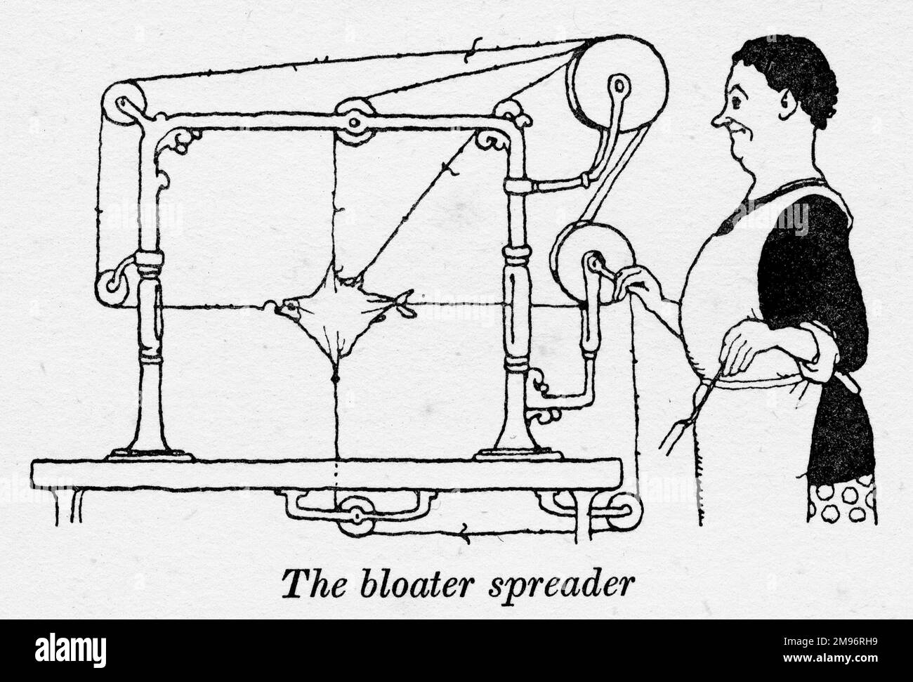 Heath Robinson - Wartime Cartoons - WWII.  The bloater spreader. Stock Photo