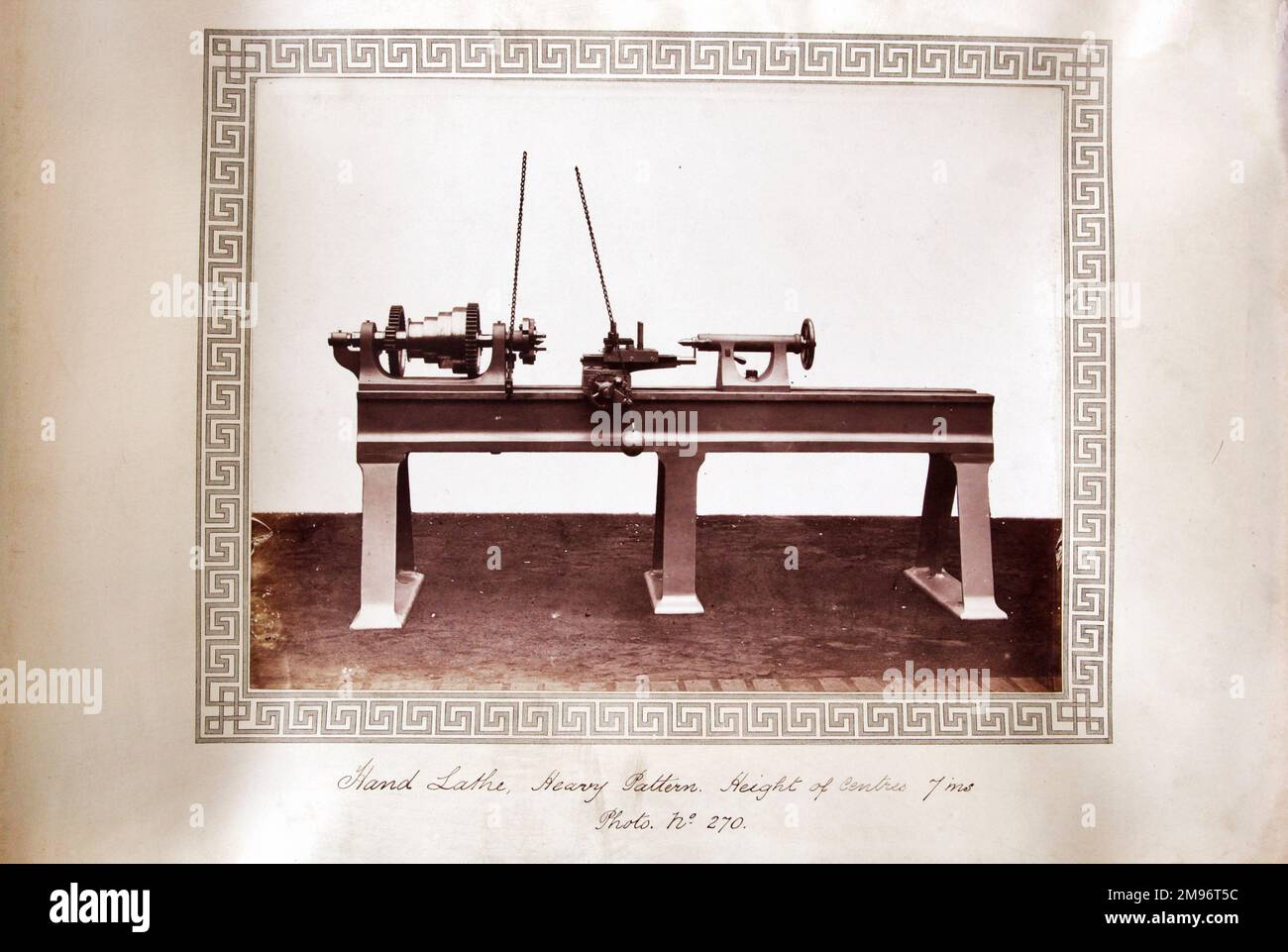 Hand lathe, heavy pattern.  Height of centres 7 inches Stock Photo