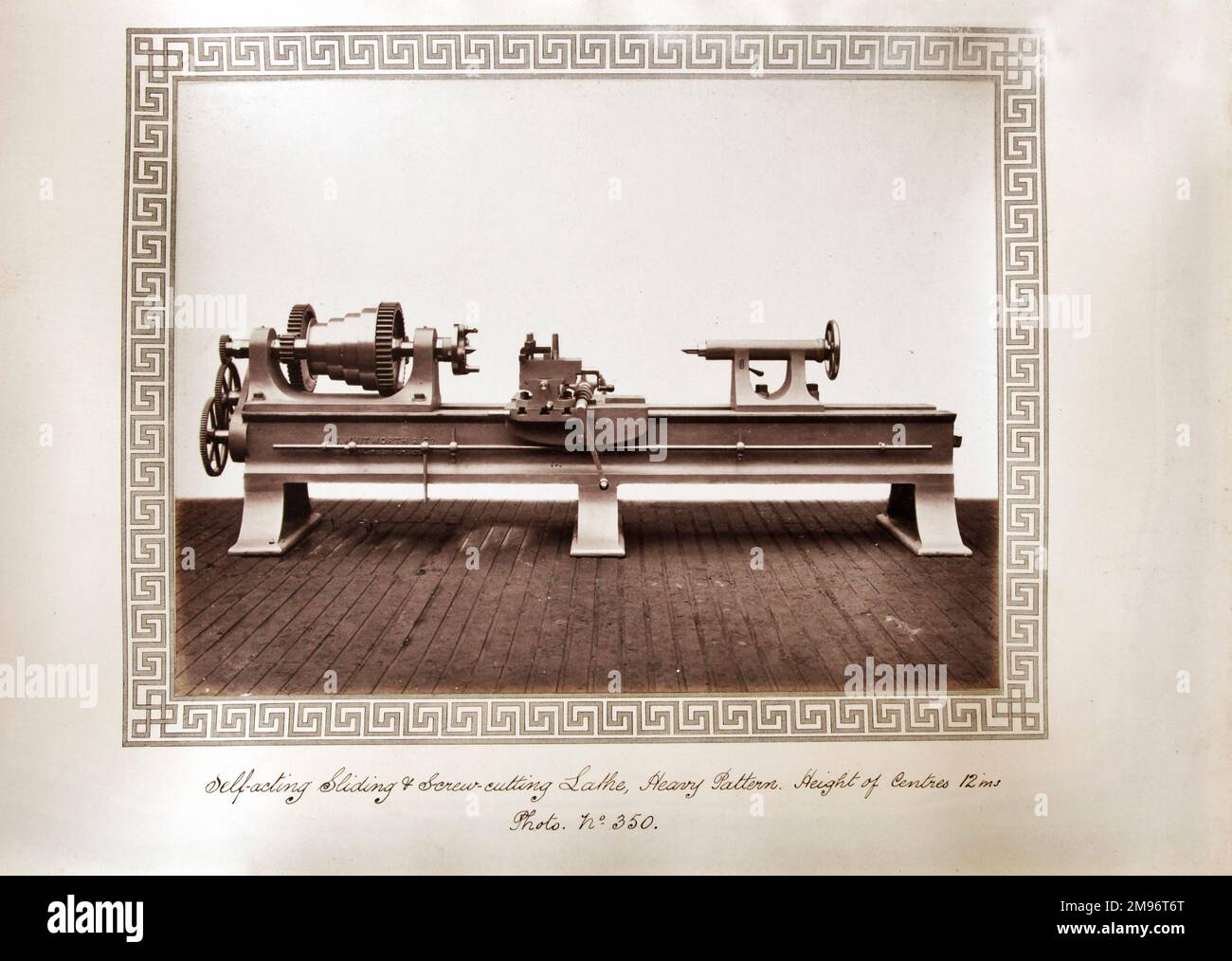 Selfacting sliding and screwcutting lathe, heavy pattern. Height of