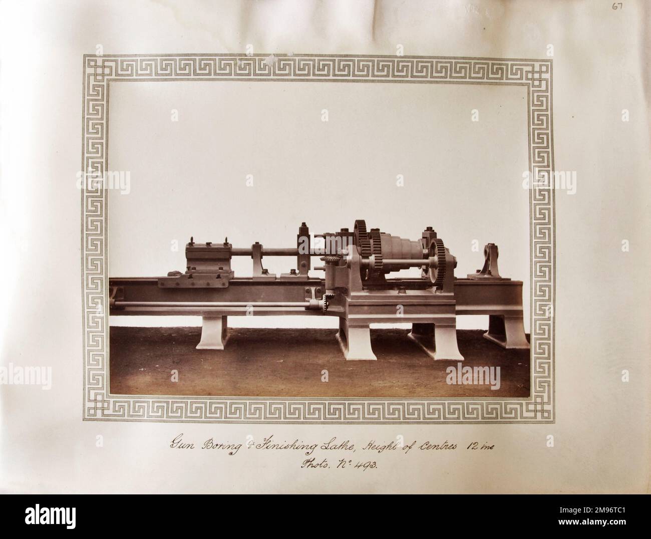 Gun Boring And Finishing Lathe Height Of Centres 12 Inches Stock Photo gun-boring-and-finishing-lathe-height-of-centres-12-inches-stock-photo