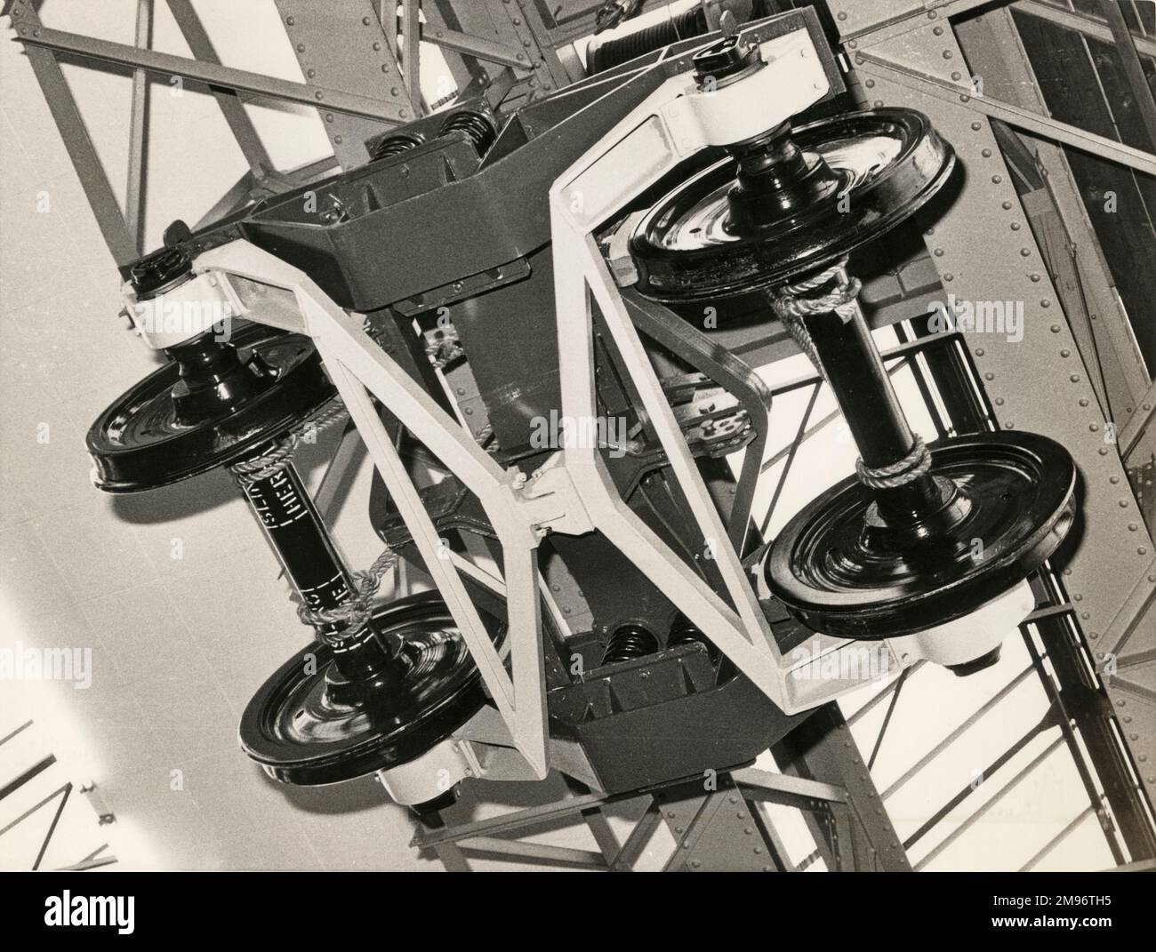 Metre gauge cross-braced bogie, British Rail Stock Photo