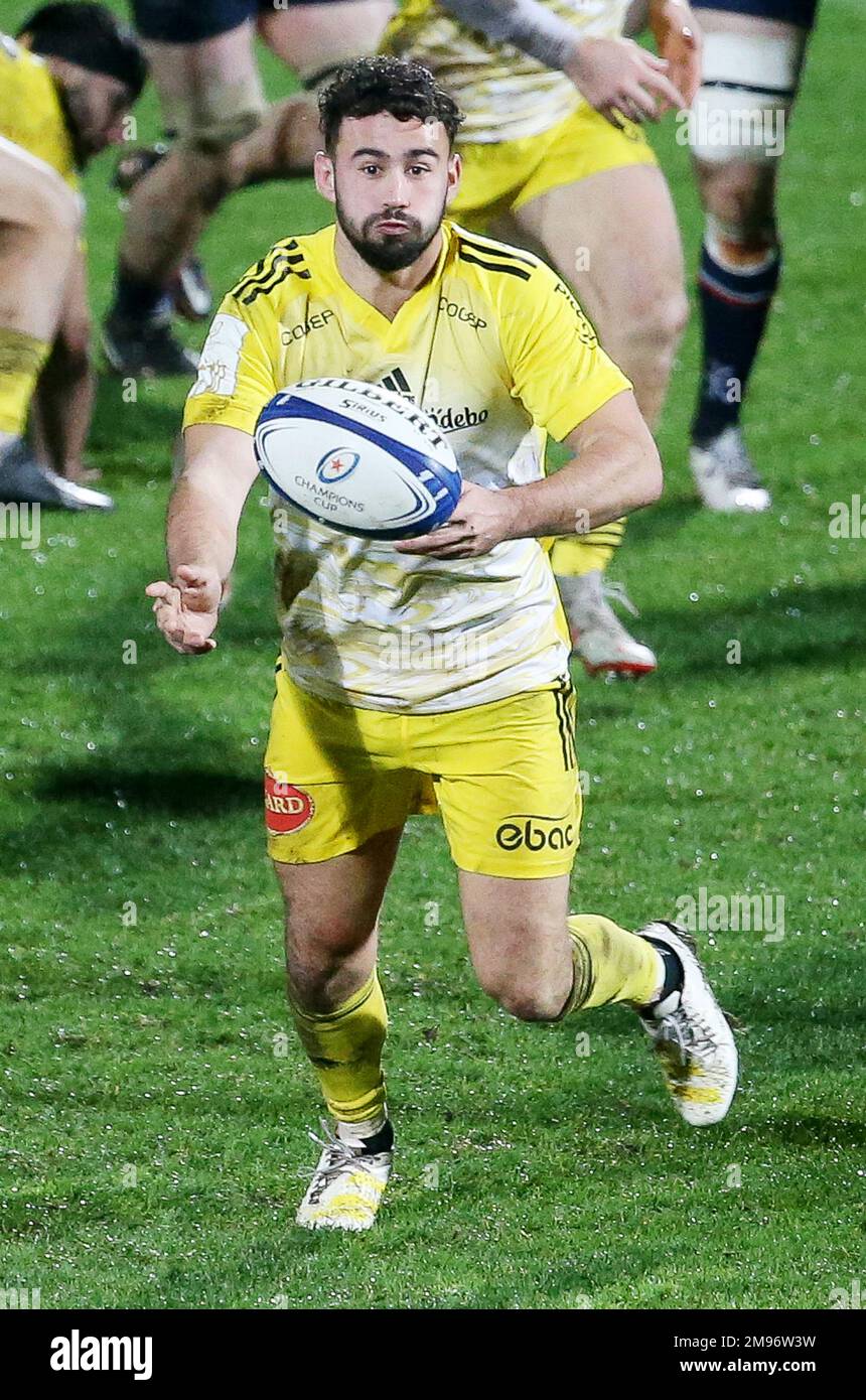 Antoine Hastoy of Stade Rochelais during the Champions Cup, rugby union match between Stade Rochelais (La Rochelle) and Ulster Rugby on January 14, 2023 at Marcel Deflandre stadium in La Rochelle, France - Photo: Laurent Lairys/DPPI/LiveMedia Stock Photo