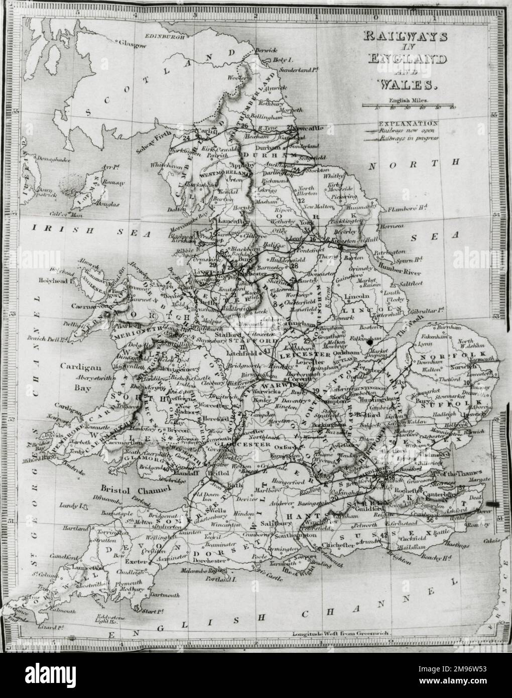 Map ? Bradshaw?s Railway Guide Stock Photo Alamy