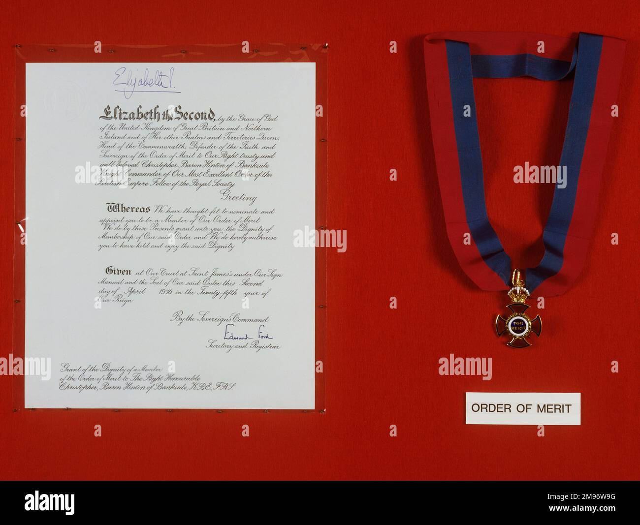 Order of merit / Christopher Hinton Stock Photo Alamy