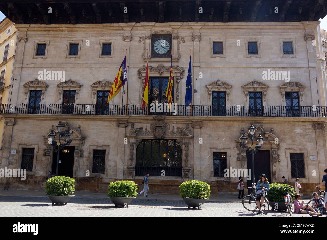 Palma, Mallorca,Spain - Plaza Cort at the City Hall. Stock Photo