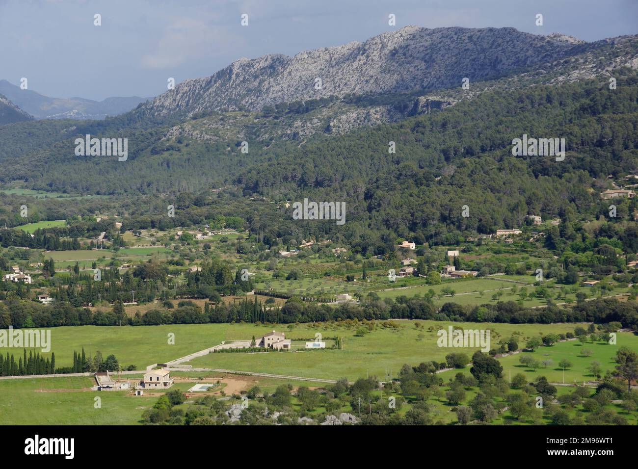 Mallorca, Spain. Landscape of Serra de Tramuntana, located near Valldemossa. Stock Photo