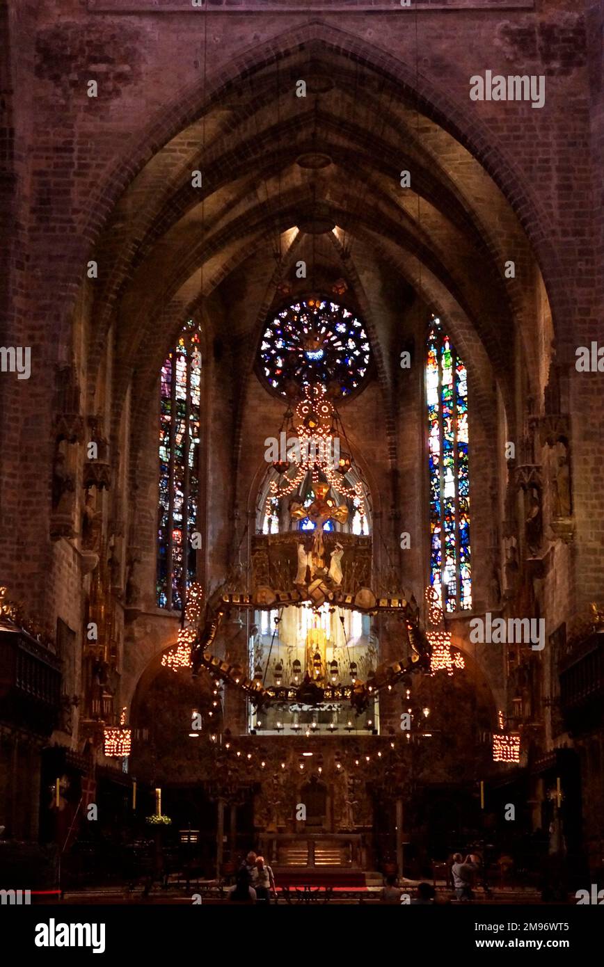 Palma, Mallorca, Spain, Altar section within the cathedral Sa Seu. Stock Photo