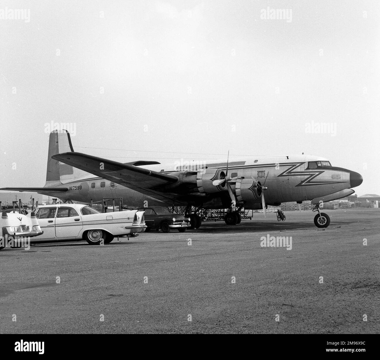 Canadair DC-4M-2 CF-TFG of Trans Canada Airlines at Vancouver on 1958. ...