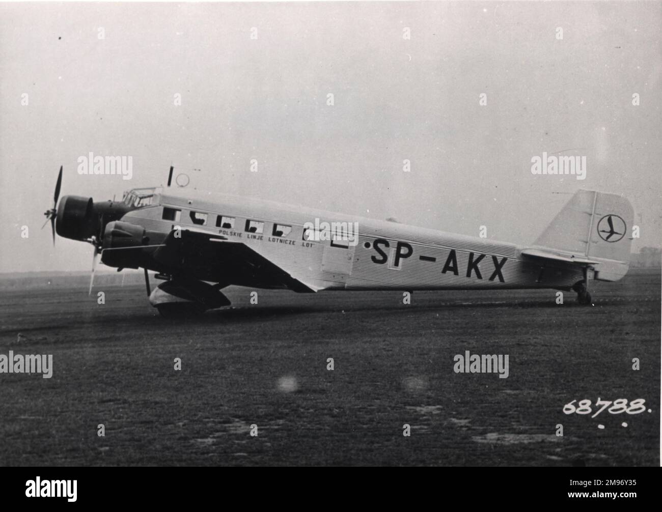 Junkers Ju52/3m, SP-AKX, of LOT. Stock Photo