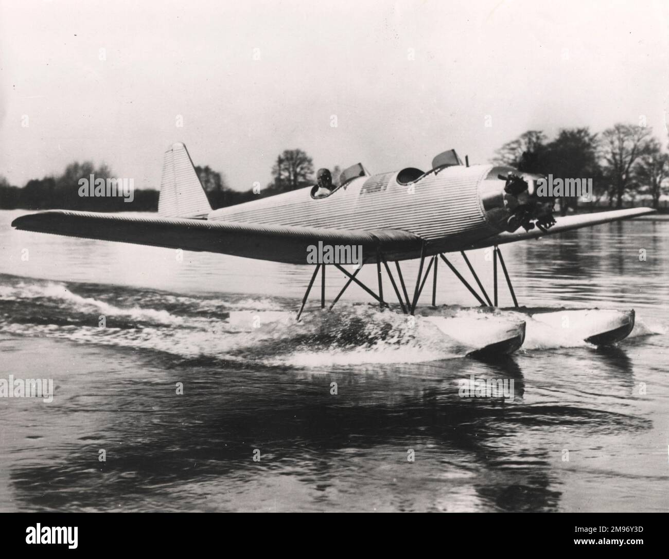 Junkers A50 training and aerobatic aircraft on floats. Stock Photo