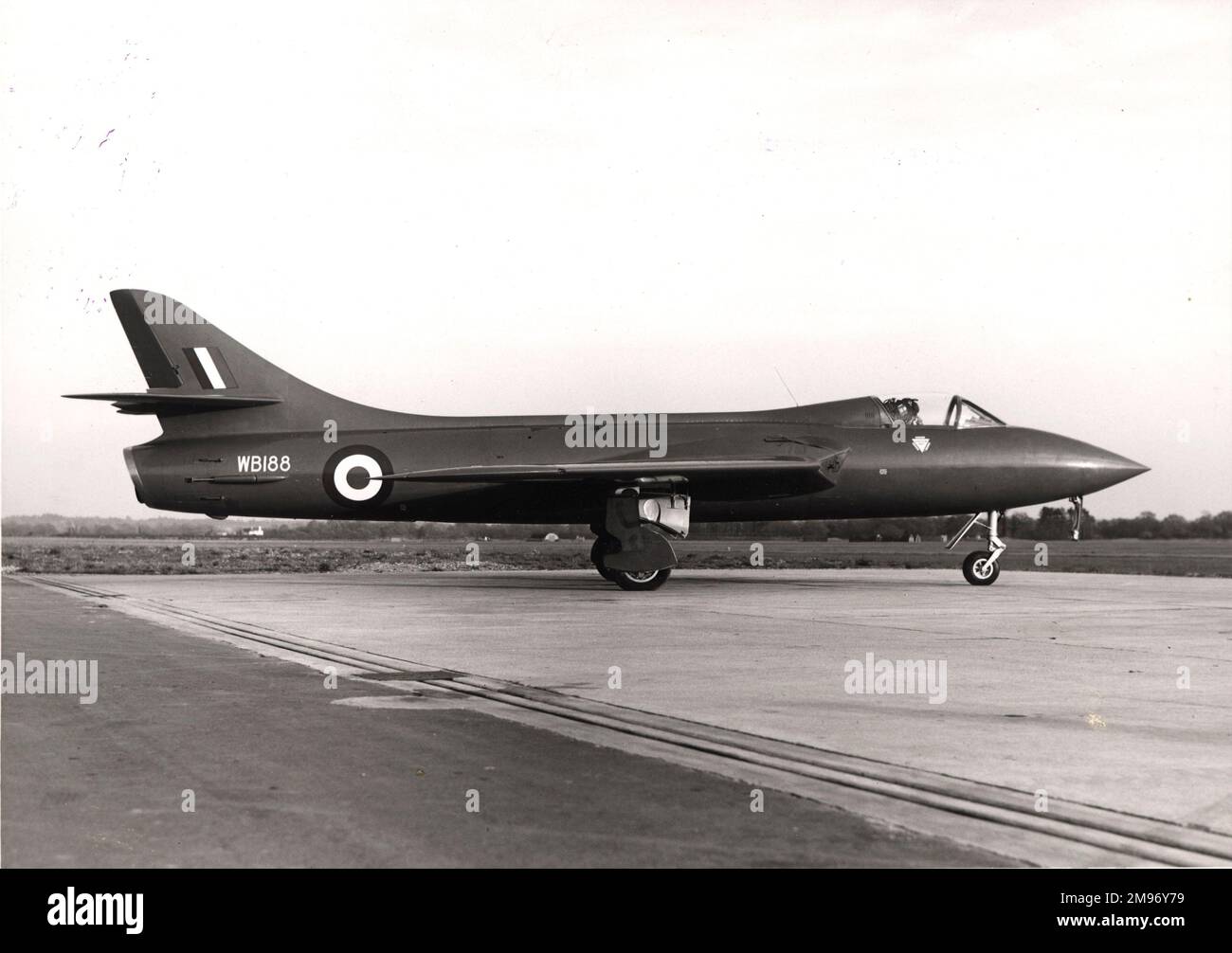 Hawker Hunter 3, WB188, the first Hunter prototype was modified for a successful attempt on the world speed record in 1953. Stock Photo