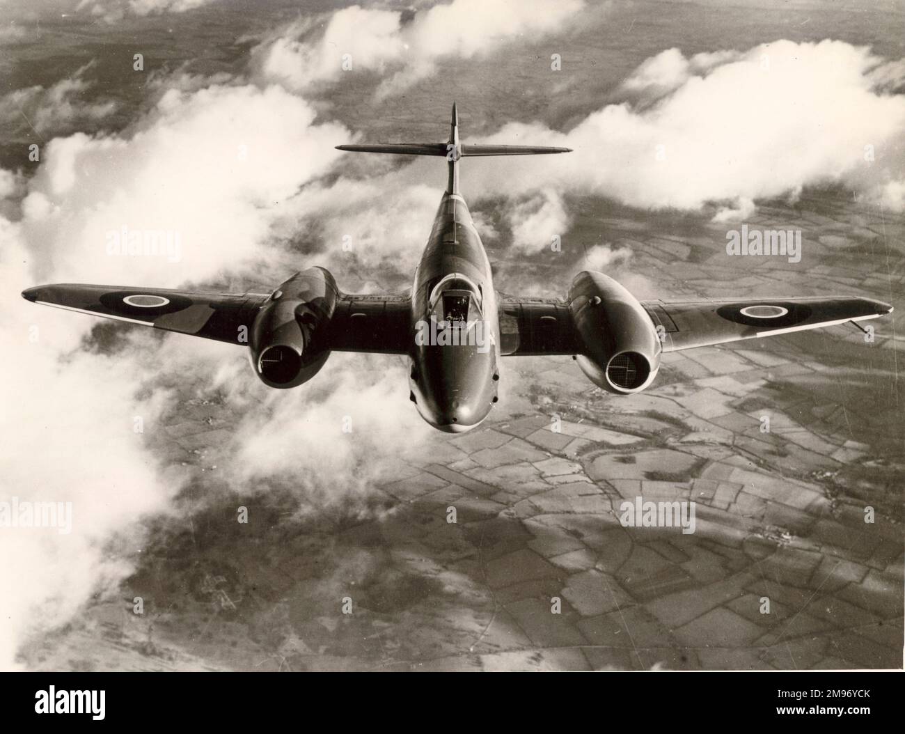 Gloster Meteor F3 head-on. Stock Photo