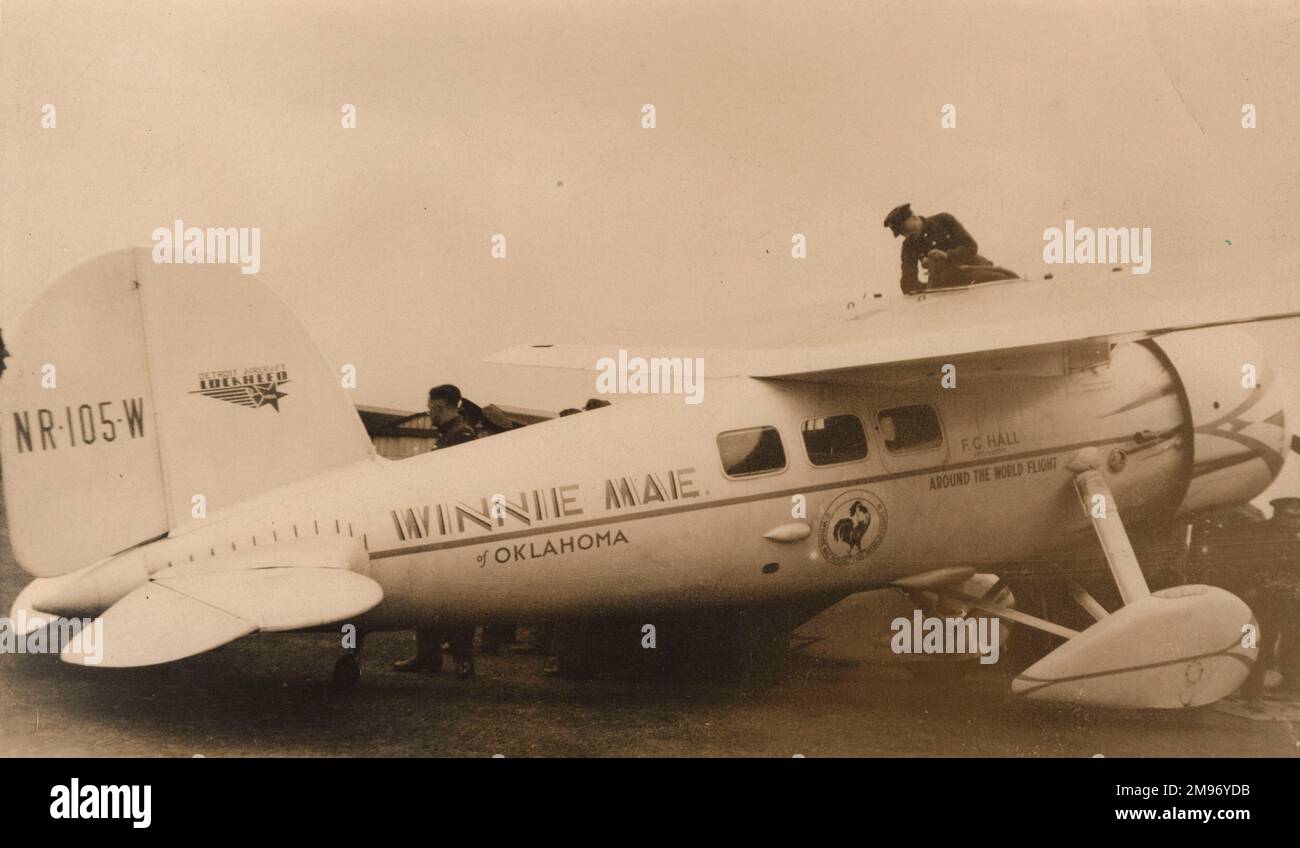 Lockheed Vega 5B, NR105W, Winnie Mae, as flown by Wiley Post. Stock Photo