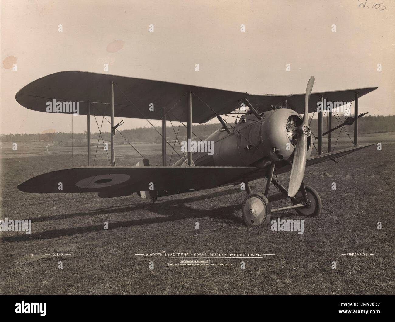 Sopwith 7F1/5 Snipe. 11 March 1918. Stock Photo