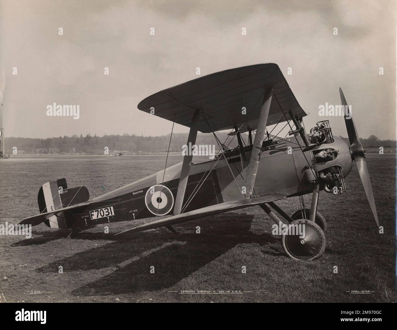 The first Sopwith Snapper, F7031. April 1919. Stock Photo
