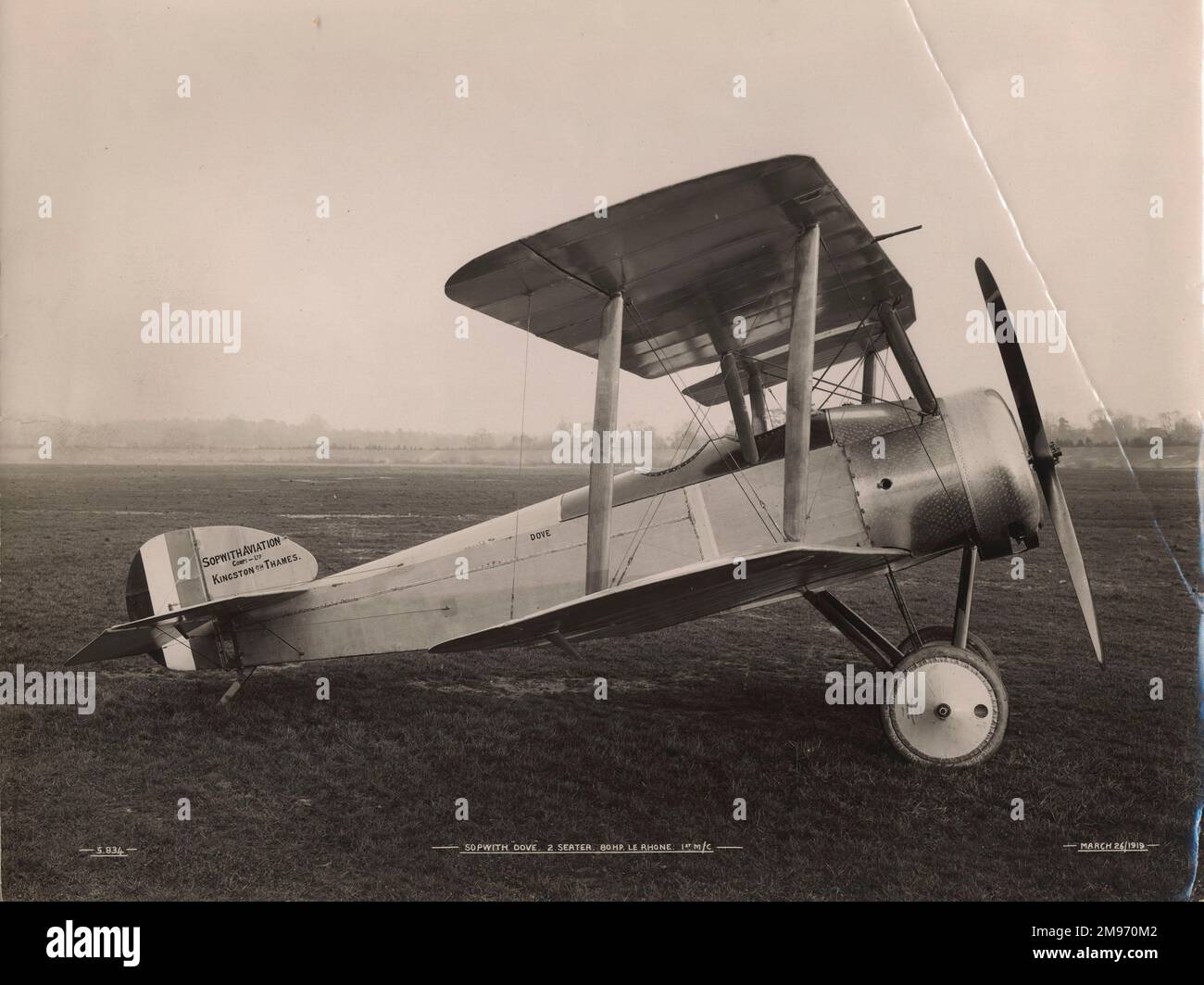 The first Sopwith Dove sporting two-seater, 26 March 1919. Stock Photo