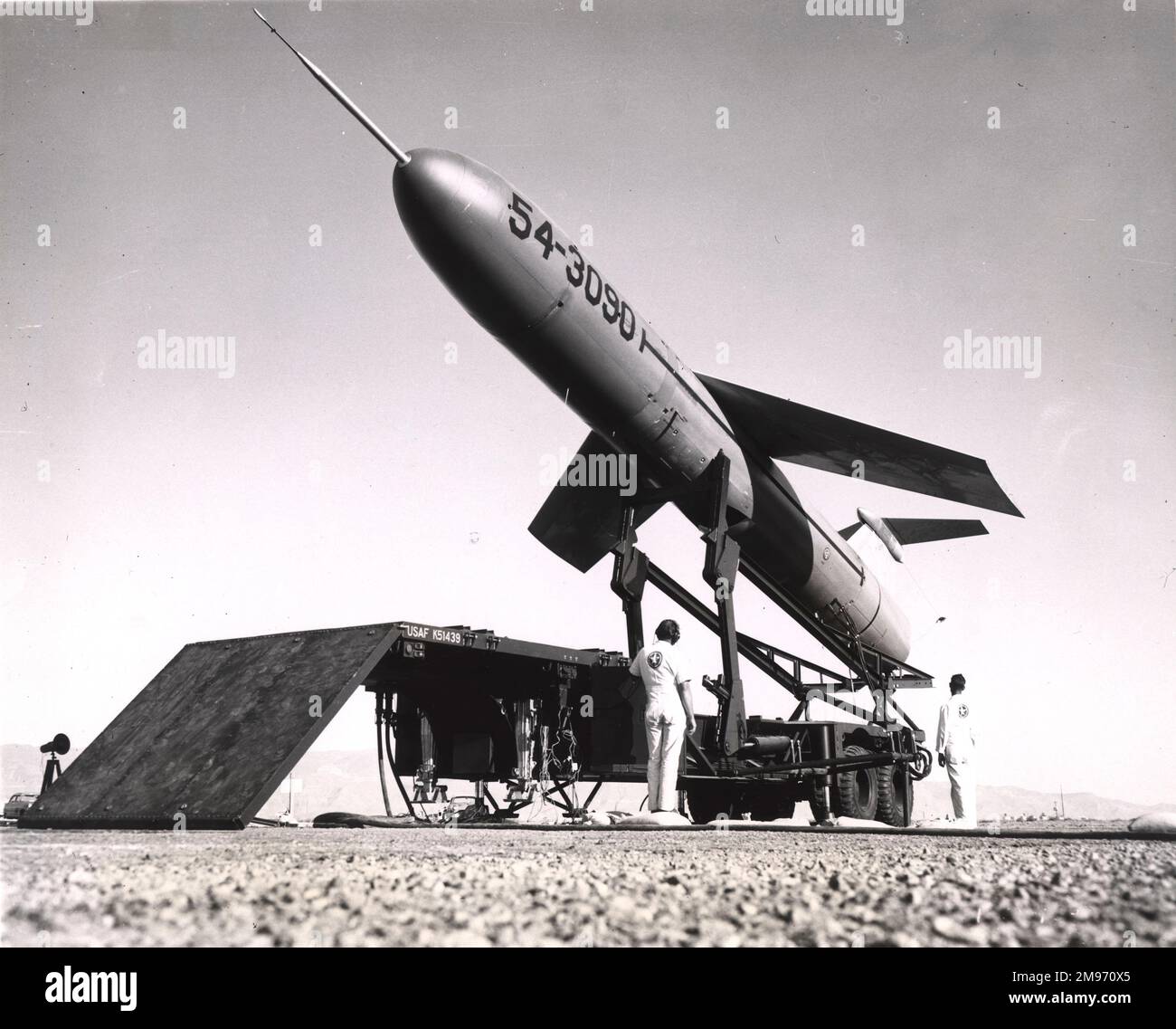 Martin TM-76 Mace on its zero-length launcher. 4 May 1956. Stock Photo