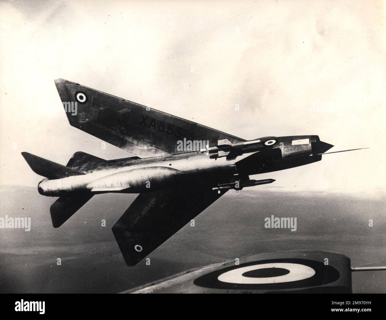 The second English Electric P1B Lightning, XA853, in flight. Stock Photo