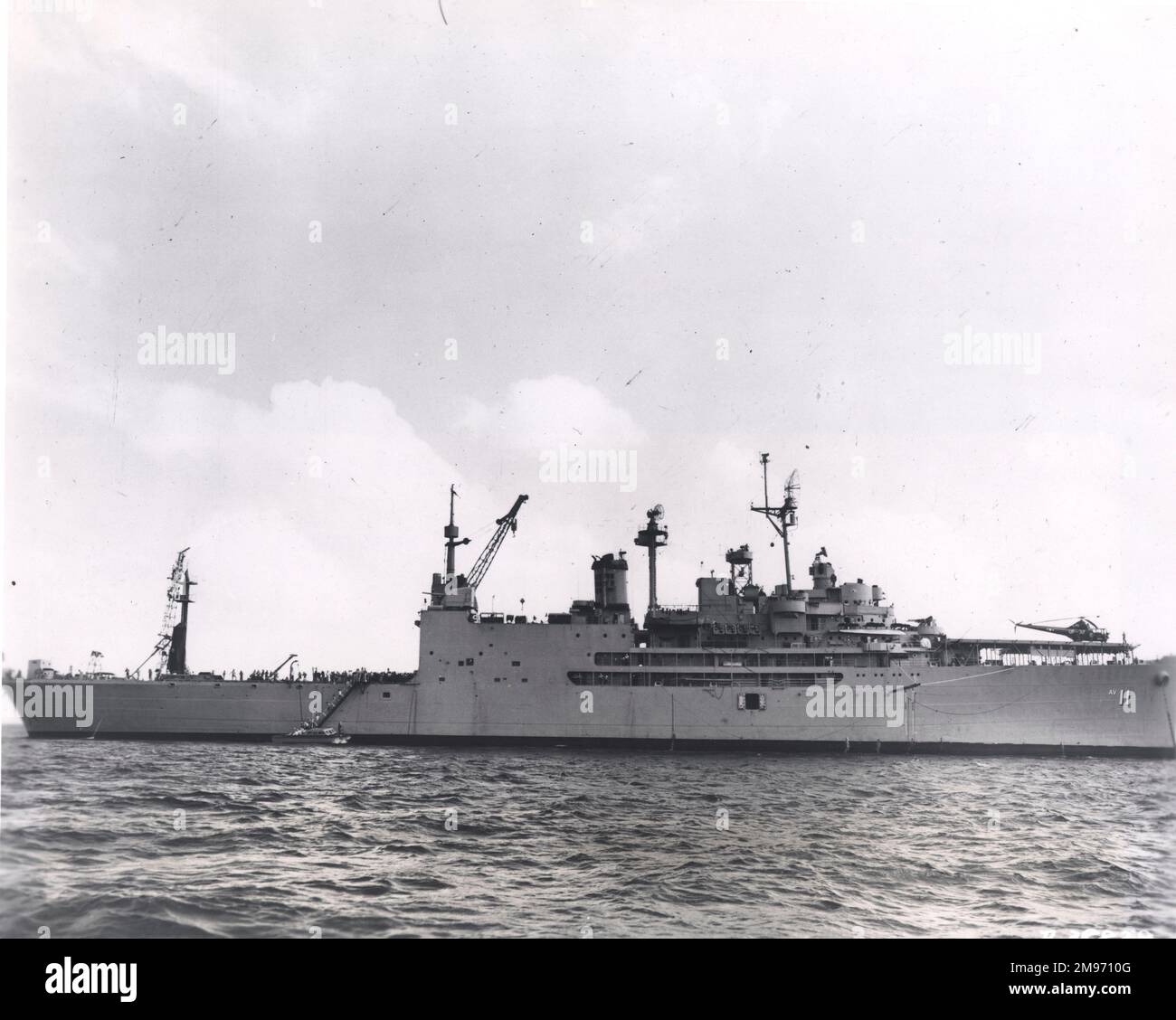 The USS Norton Sound, the US Navy’s guided missile research ship, from