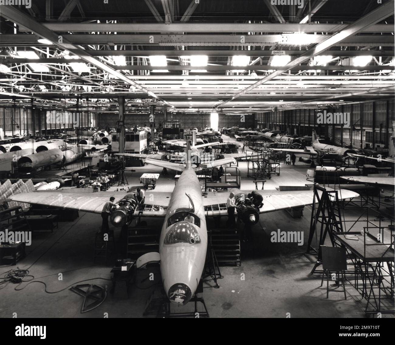 Ex-RAF English Electric Canberras being rebuilt for export at Samlesbury. November 1970. Stock Photo